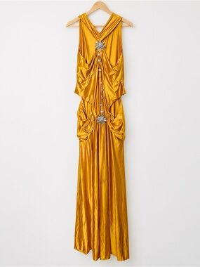 Mew Mews- Panya Crystal Cutout Satin Maxi Dres